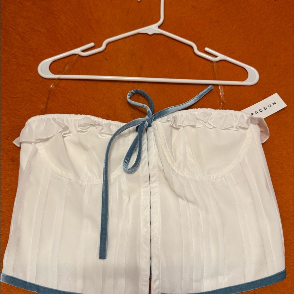 PacSun White and Blue Women's Corset